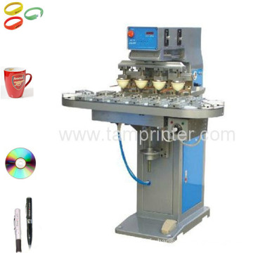 TM-C4-P 4 Color CD/Golf Cup Ball Pad Printing Machine Pad Printer with Conveyor